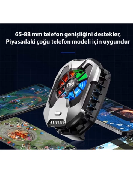 MEMO DLA8 Cep Telefon Soğutma Fanı Radyatör Soğutucu Rgb LED Işıklı - 4
