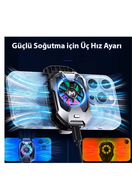 MEMO DLA8 Cep Telefon Soğutma Fanı Radyatör Soğutucu Rgb LED Işıklı - 5