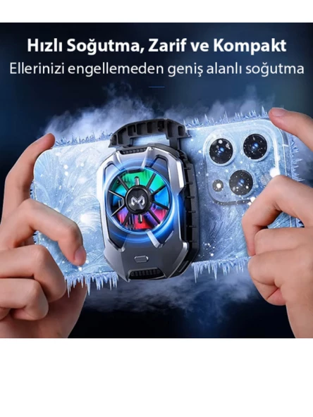 MEMO DLA8 Cep Telefon Soğutma Fanı Radyatör Soğutucu Rgb LED Işıklı - 6