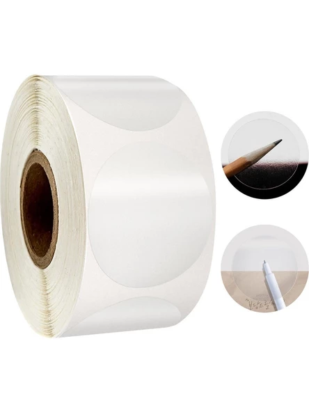 BTCrea Yuvarlak Kesim Şeffaf Çıkartma Bant Etiket 1000 adet Rulo 2cmX2cm - 1