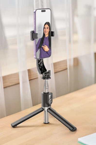 Hoco K20 BT 4.2 1M Yayın Tutucu Uzaktan Kumandalı Tripodlu Selfie Çubuğu - Resim 2