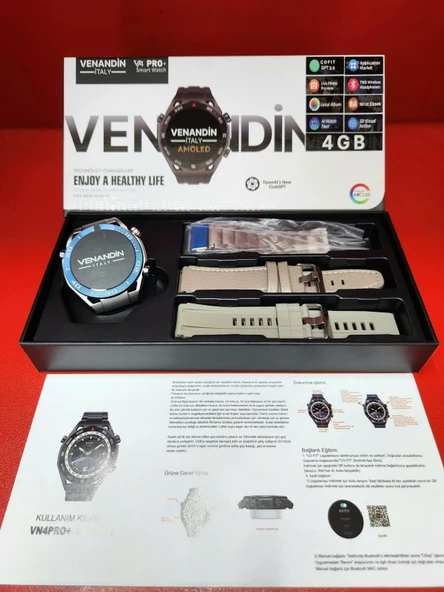 Venandin İtaly V4 Pro+ Plus Smart Watch Akıllı Saat