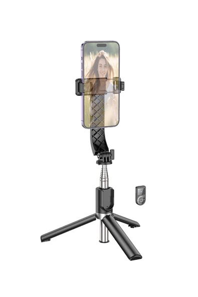 Hoco K20 BT 4.2 1M Yayın Tutucu Uzaktan Kumandalı Tripodlu Selfie Çubuğu - Resim 7