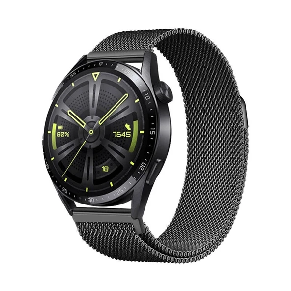 Huawei Watch GT3 46mm Zore Band-12 22mm Metal Hasır Kordon - Resim 4