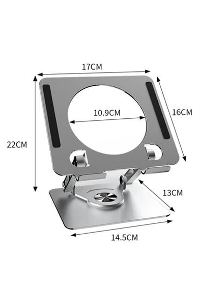 BY NEVSER Masaüstü Ayarlanabilir 360 Derece Dönebilen Yükseltilmiş Metal Tablet Standı