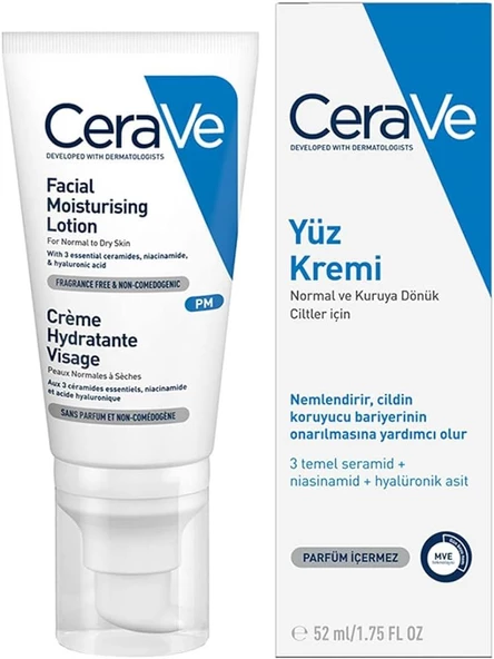 CeraVe Nemlendirici Yüz Kremi 52 Ml