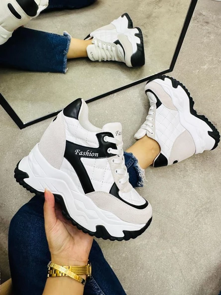 Dolgu Topuklu Kalın Taban Kadın Spor Ayakkabı Sneaker