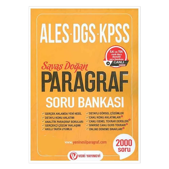 KPSS ALES DGS Paragraf Soru Bankası Savaş Doğan