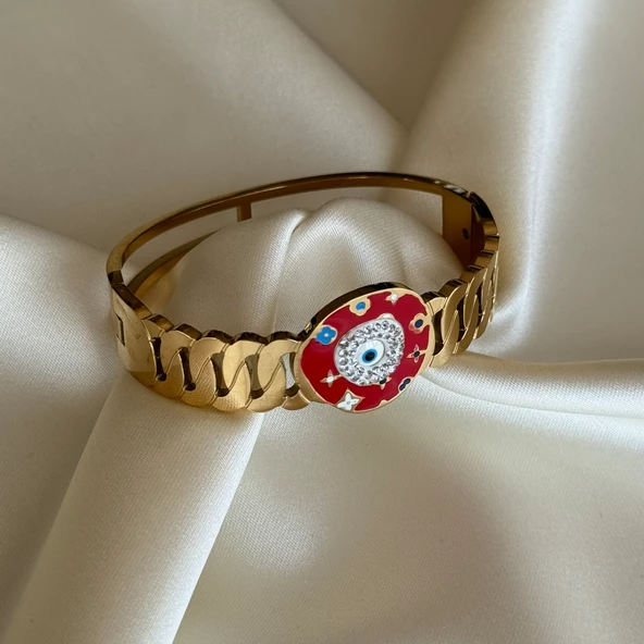 Taşlı Nazar Boncuğu Bileklik - Resim 3