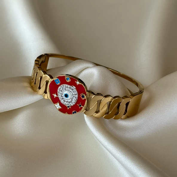 Taşlı Nazar Boncuğu Bileklik - Resim 2