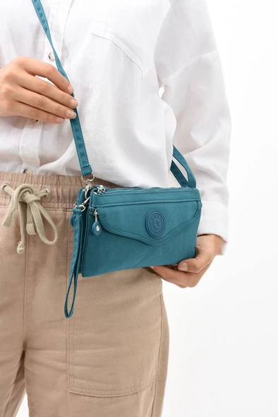 Mini Çapraz Çanta Cüzdan El Çantası Fonksiyonel Kullanım Postacı Omuz Çantası  22 Cm Genişlik - 7