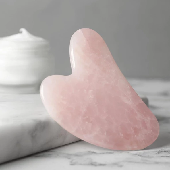 doğal taş gua sha pembe kuvars