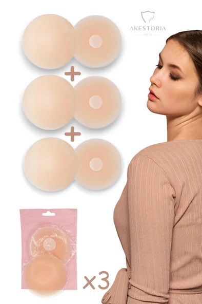 3'Lü Silikon Göğüs Ucu Çift Pedi K-009 - 2