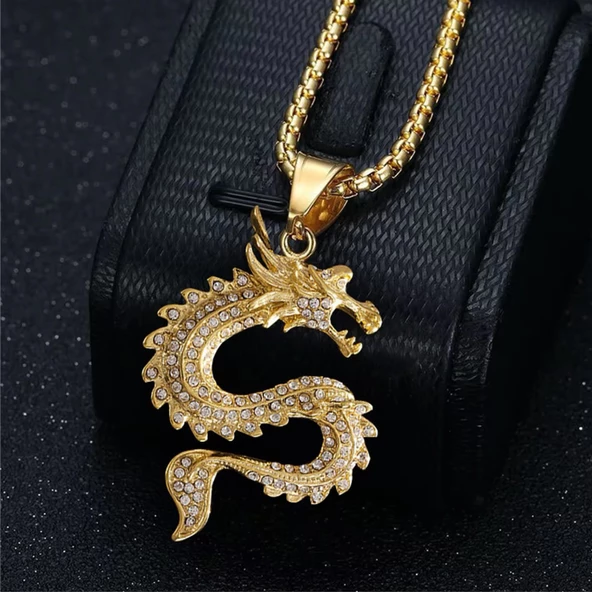 Taşlı Ejderha Kolye ürün görseli