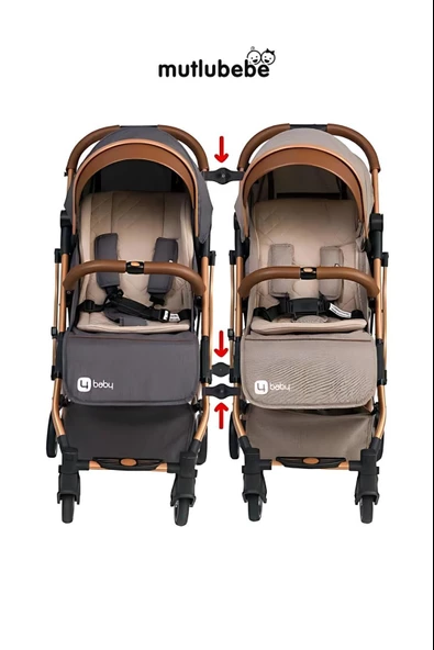 Drone Kabin Bebek Arabası İkiz Bağlantı Aparatı - 4 Baby Drone Bebek Arabalarını Birleştiren Pratik Bağlantı Kiti - 4