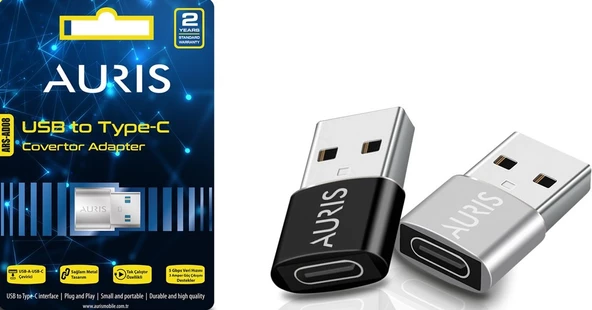 Auris USB Erkek To Type-C Dişi Çevirici Data&Şarj Otg Adaptör Dönüştürücü