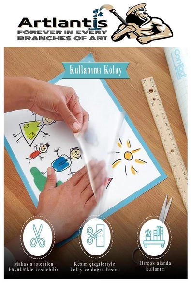 Yapışkanlı Şeffaf Asetat 1 Adet 45cm x 2 metre Djfix Kendinden Yapışkanlı Şeffaf Rulo Asetat Transparan Soğuk Laminasyon - 4