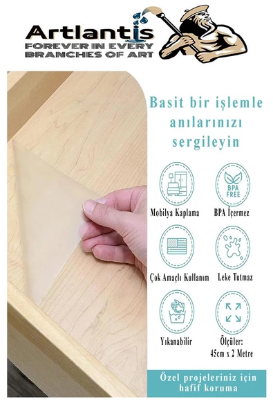 Yapışkanlı Şeffaf Asetat 1 Adet 45cm x 2 metre Djfix Kendinden Yapışkanlı Şeffaf Rulo Asetat Transparan Soğuk Laminasyon - 3