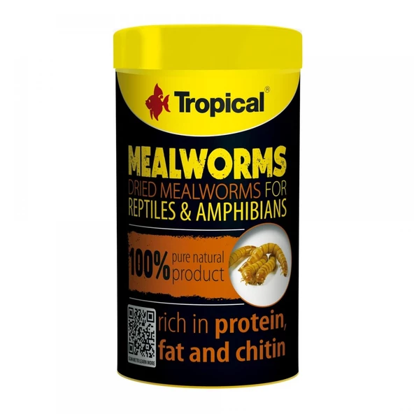 Tropical Meal Worms (Kurutulmuş Un Kurtları) Sürüngen Yemi 250 ml