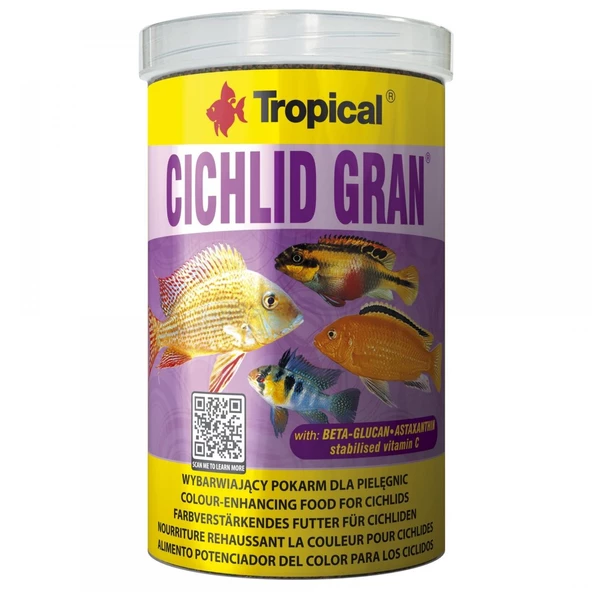 Tropical Cichlid Gran Akvaryum Balık Yemi 250 ml