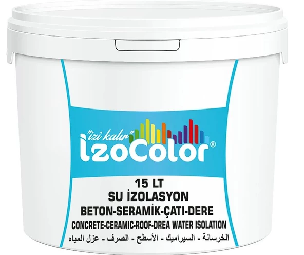 İzocolor Su Yalıtımı İzolasyon 15 Lt Yüksek Uv Dayanımlı Solventsiz Silikon Katkılı