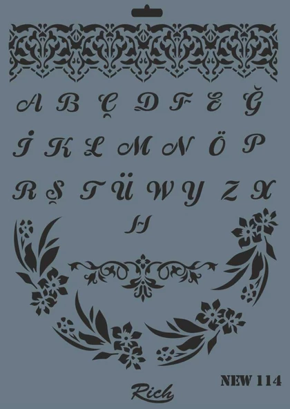 Rich New Seri N-114 Stencil 35x25 cm