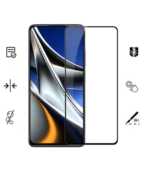 Poco X4 Pro İle Uyumlu Kırılmaz Cam 9D Tam Kapatan Süper Glass