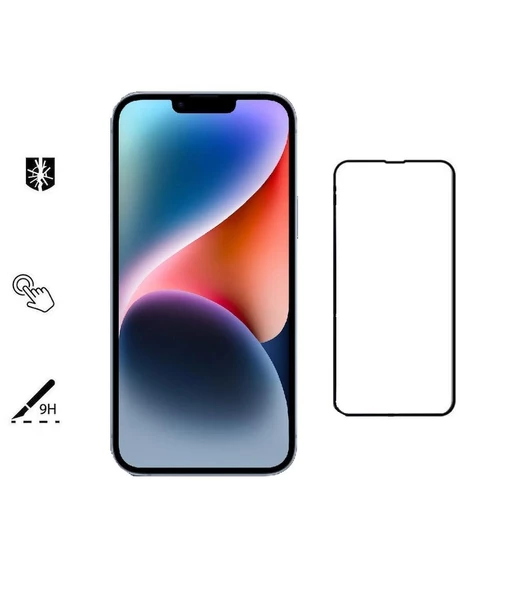 İphone 14 Plus İle Uyumlu Kırılmaz Cam 9D Tam Kapatan Süper Glass