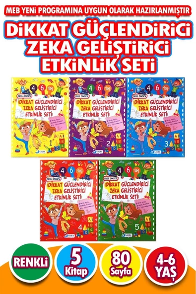 4 - 6 Yaş Okul Öncesi Neşeli Dostlar Eğitici Etkinllik Seti - 6 Set -  33 Kitap 832 Sayfa