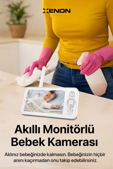 Xenon Smart Akıllı Bebek Kamerası Dijital Monitörlü 5" LCD Smart Baby Camera - 4