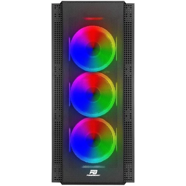 POWERBOOST VK-G3506S 4-RGB RIGN FANLI GAMING MID-TOWER PC KASASI - Resim 3