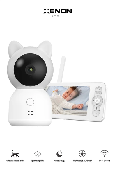 Akıllı Bebek Kamerası Dijital Monitörlü 5" LCD Smart Baby Camera