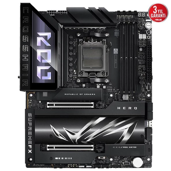 ASUS ROG CROSSHAIR X870E HERO DDR5 HDMI DP PCIE 5.0 AM5 ATX - Resim 2