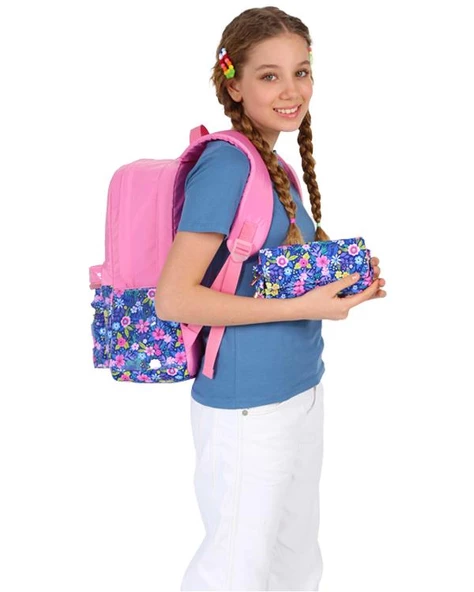 Kaukko Soft Floral Surprise Kalem Çantası Pink K2669 - 3