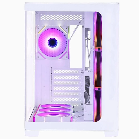 Gamebooster Gb-G2851bw Sea Wıew 7-Rgb Fanlı Gamıng Mıd-Tower Pc Kasası Beyaz - 6