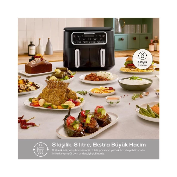 Karaca Air Pro Cook Duo Copper Ev Yemeği Xxxl Copper 8 Kişilik 4+4 Litre Airfryer - 3