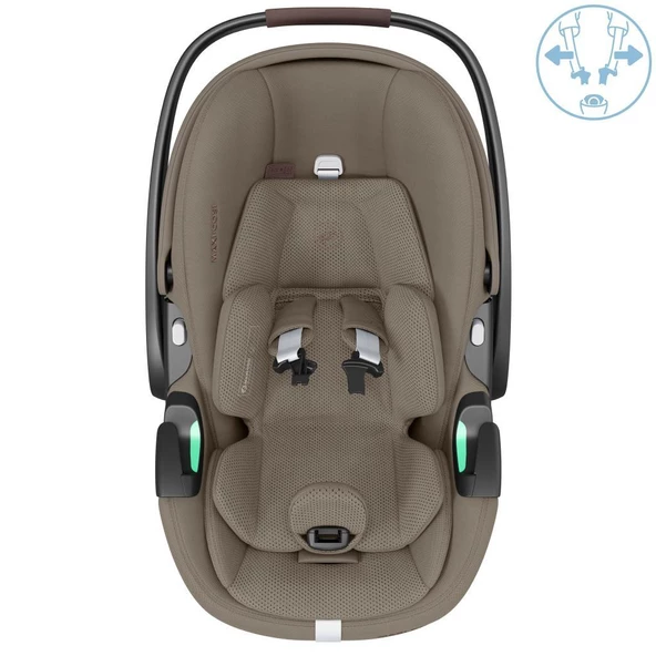 Maxi-Cosi Pebble SlideTech Tam Yatabilen 0-13 Kg Ana Kucağı ve Oto Koltuğu Twillic Truffle - 6
