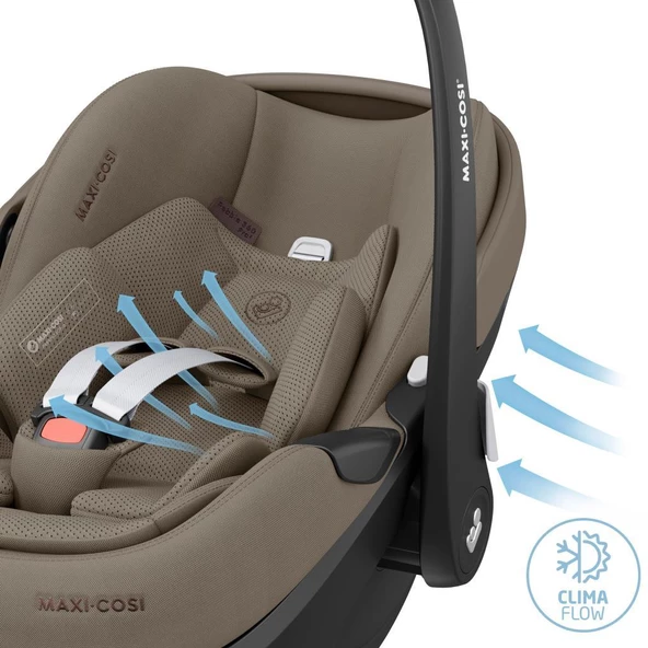 Maxi-Cosi Pebble SlideTech Tam Yatabilen 0-13 Kg Ana Kucağı ve Oto Koltuğu Twillic Truffle - 5