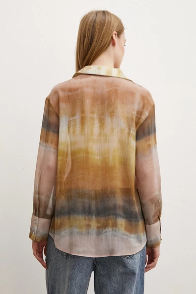 Krinkıl Desenli Gömlek Taş - Resim 4