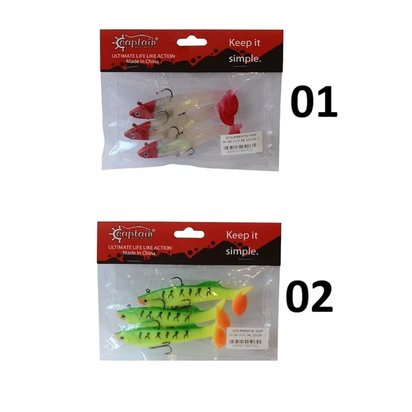Captain 3575 Perfecto Soft Serisi 10 Cm Silikon Sahte Balık 02