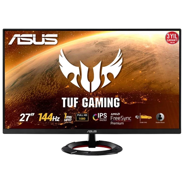 Asus TUF VG279Q1R 27" 1 MS 144 Hz HDMI+DP FreeSync Full HD IPS LED Monitör