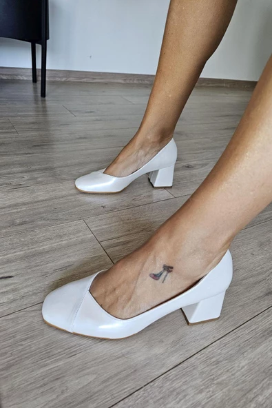 10 1948 Topukla Kadın Kalın Topuklu Şık Günlük Ayakkabı - Resim 10