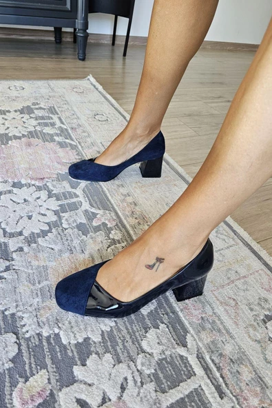 10 1948 Topukla Kadın Kalın Topuklu Şık Günlük Ayakkabı - Resim 6