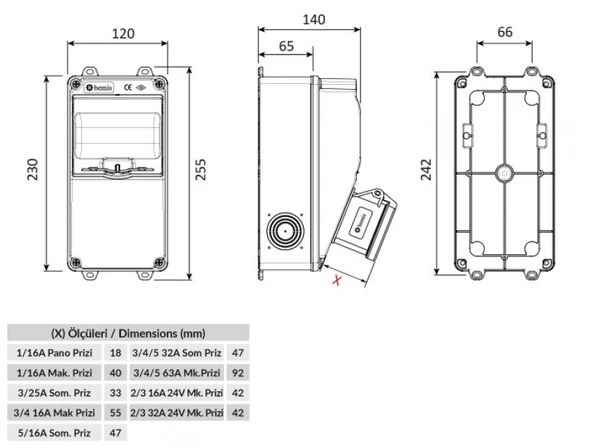 Bemis IP44 V Otomat Raylı 1 Klemensli V5 Kombinasyon Kutusu BD1-2000-0000 - 2