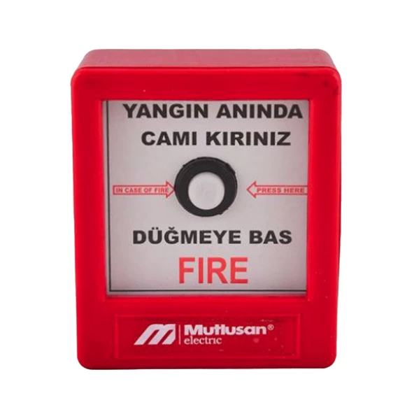 Mutlusan Kare Yangın İkaz Butonu MUT-028 120 000001