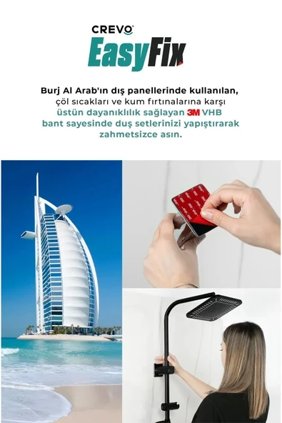 YAPIŞKANLI FULL SİYAH SÜRGÜLÜ DUŞ SETİ LÜX - 2