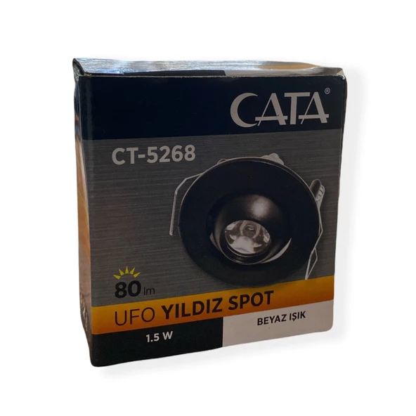 Cata CT-5268 1.5W Hareketli Led Ufo Yıldız Spot 6400K Beyaz Işık Siyah Kasa - 2