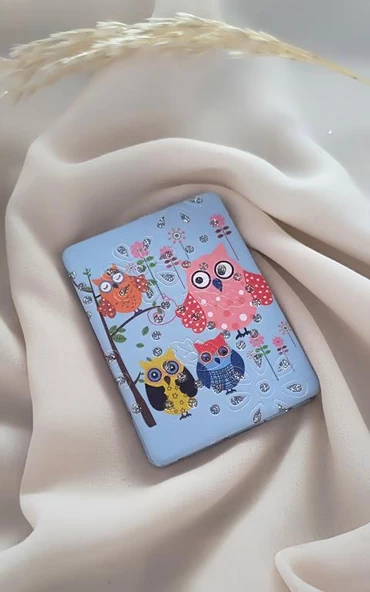 Ayna Cep Aynası Baykuş Model Makyaj Çanta Seyahat Taşınabilir El Aynası ürün görseli 1