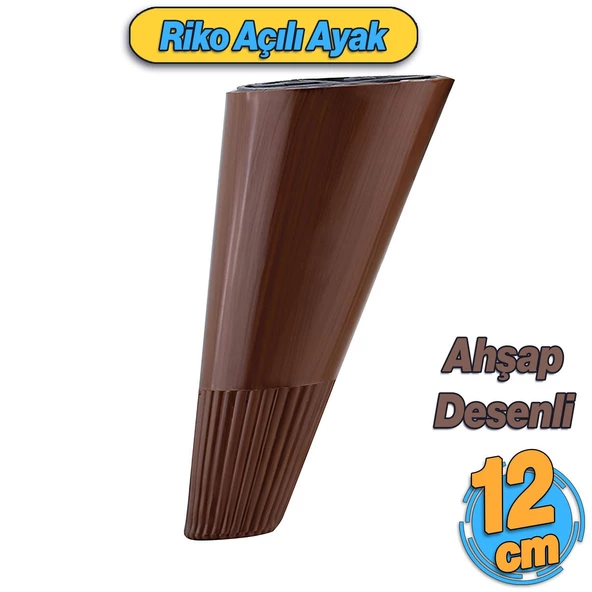 Açılı Konik 12 cm Ahşap Desenli Ayak Mobilya Yükseltici Baza Ayağı Koltuk Kanepe Altı Puf Ayakları ürün görseli