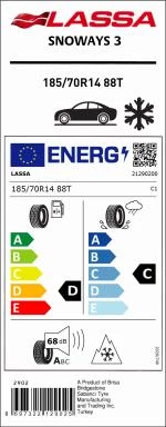 185/70R14 88T SNOWAYS 3 LASSA - 4